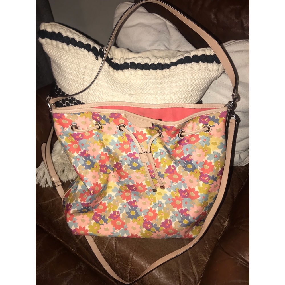 Coach floral bucket tote